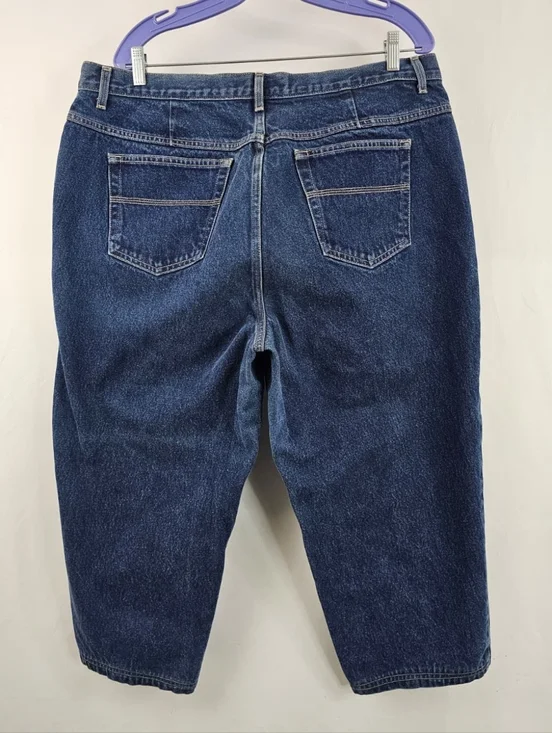 Venezia Women's Famian Dark Blue High Waist Cropped Jeans, Sz 20 - Picture 3 of 11